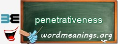 WordMeaning blackboard for penetrativeness